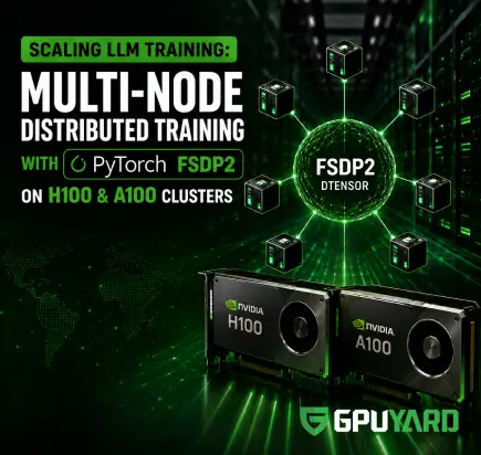 Multi-node distributed LLM training with PyTorch FSDP2 on NVIDIA H100 and A100 clusters